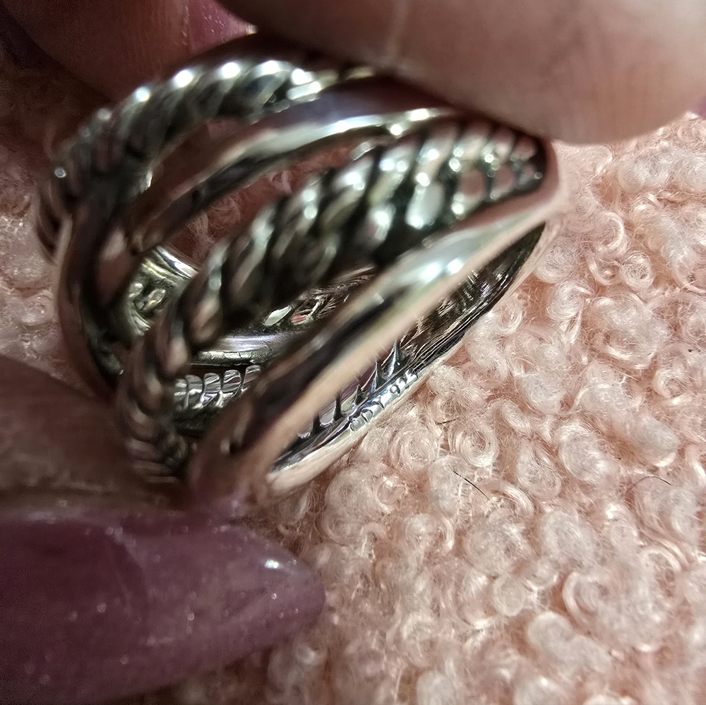 David Yurman- Wide Sterling Silver Crossov… - Picture 10 of 12